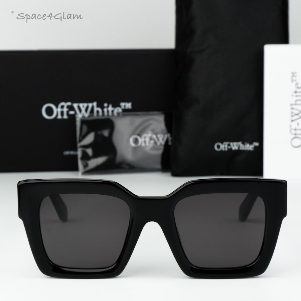 Off-White Men Sunglasses Black Grey Square Oeri13i Jackson 1007 New Authentic
